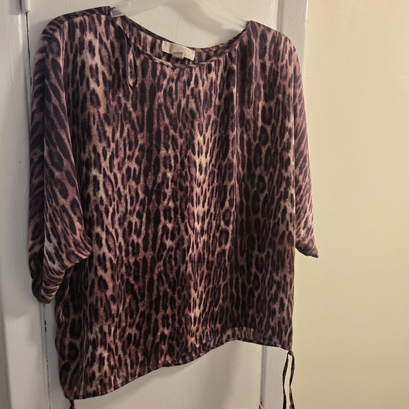 Michael Kors Vintage Grung Animal Print 3/4 Sleeve Blouse - Size XL - Picture 6 of 13